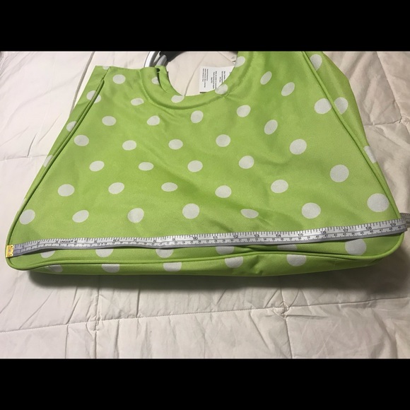 Lime Green Polka Dot Picnic Beach Bag - Picture 7 of 9